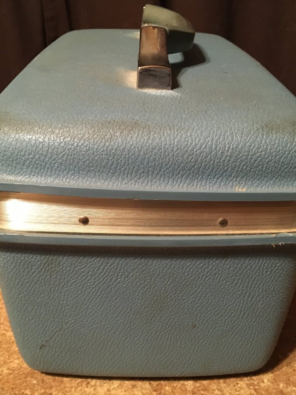 VINTAGE BLUE SAMSONITE MONTBELLO II LUGGAGE TRAVEL CASE CARRY-ON MAKE-UP NO KEY - Picture 9 of 9